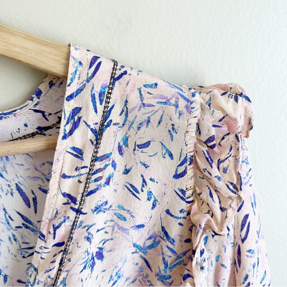 IRO Jarley Tie-front Printed Silk Crepe De Chine Blouse Size 38 or Medium US - Picture 6 of 11